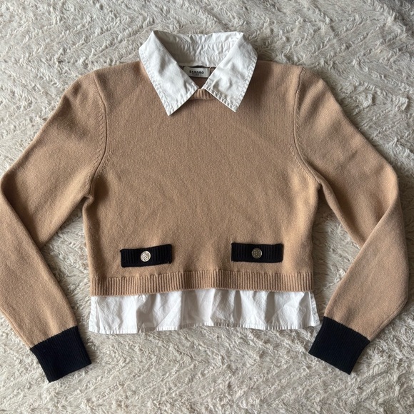 SANDRO COLLARED DALE SWEATER WOOL/CASHMERE SIZE 2
